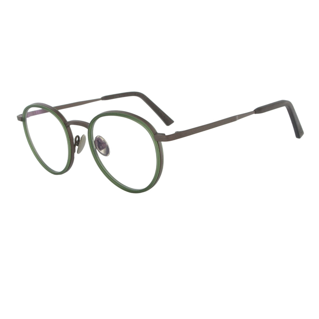 Apis -flg brown matt titanium with bottle green acetate rim