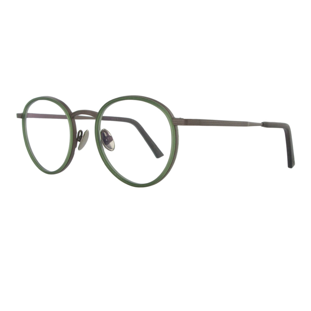 Apis -flg brown matt titanium with bottle green acetate rim